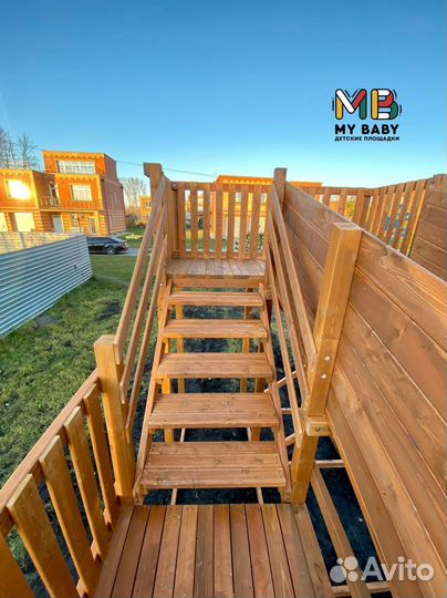 Зимняя деревянная горка Snow Fox, скат 10 м