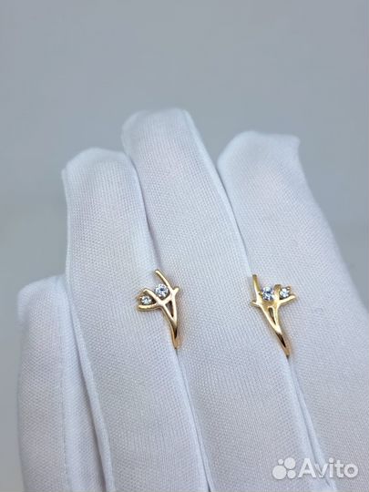 Серьги с фианитами