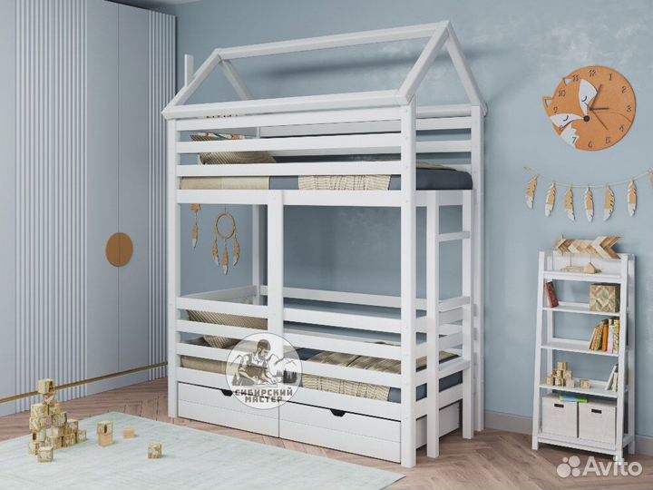 Двухъярусная кровать из сосны