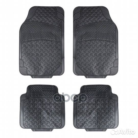 Коврики салонные полимерные (компл 4шт, черный