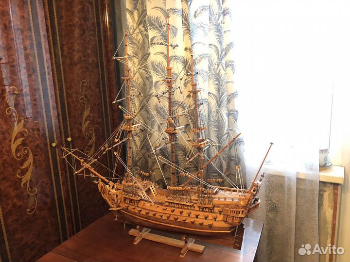 Двухдечный парусный линейный корабль 18 века Евста