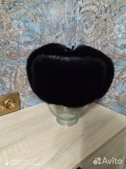 Норковая шапка мужская ушанка