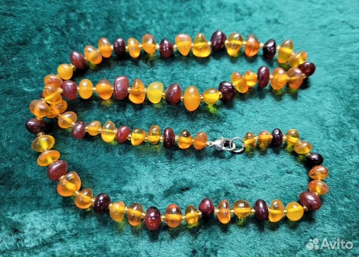 Янтарные бусы Янтарь бусины 8-10 мм / 50 см