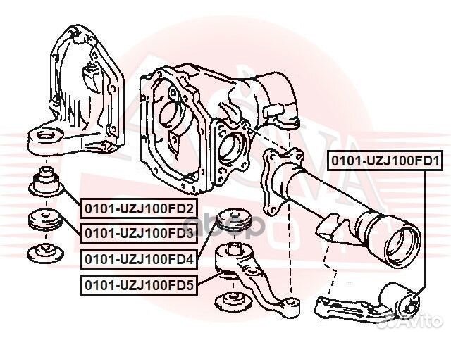Сайлентблок опоры дифференциала 0101UZJ100FD4 asva