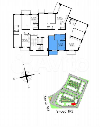 1-к. квартира, 36,5 м², 2/5 эт.