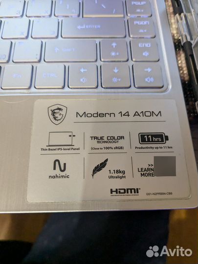 Ноутбук MSI Modern 14 A10M-801XRU (MS-14B3)