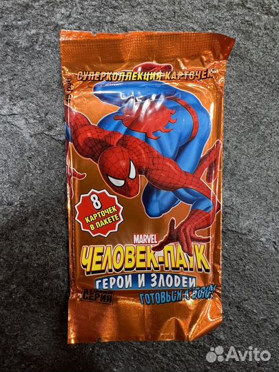 Бустеры Карточки Человек Паук Герои и Злодеи