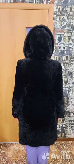 Шуба мутоновая с норкой