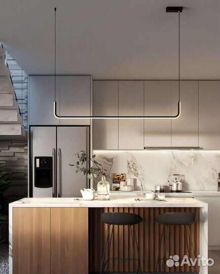 Подвесные светильники минимализм (чёрный/золотой)