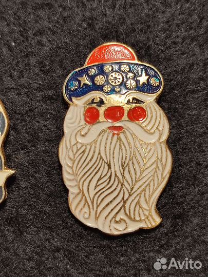 Значки Дед Мороз,Снегурочка,Новогодние,советские