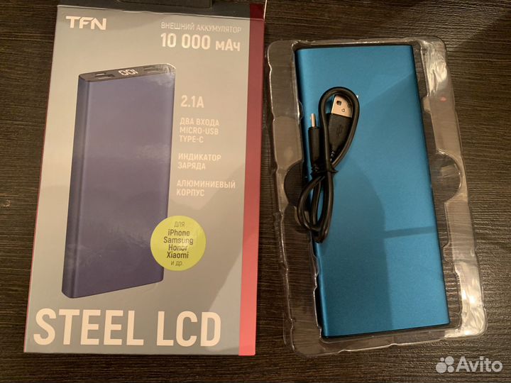 Внешний аккумулятор TFN Steel Lcd 10000
