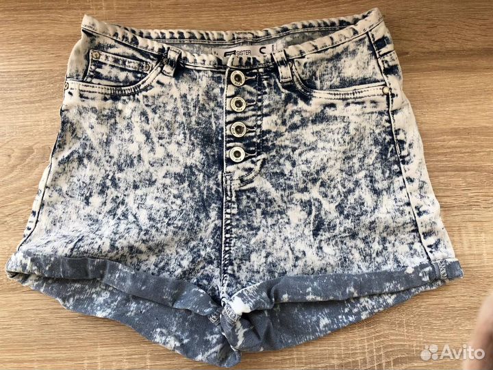 Шорты мини джинсовые с высокой посадкой NewYorker