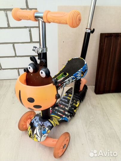 Самокат детский трехколесный с сиденьем
