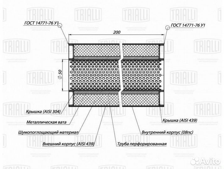 Trialli ESM 10020050P Пламегаситель универсальный