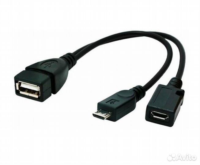 Кабель USB 2.0 OTG, с доп питанием