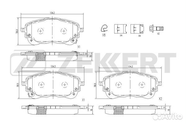 Колодки торм. диск. передн. с уст. компл. Toyota Corolla (E210) 18