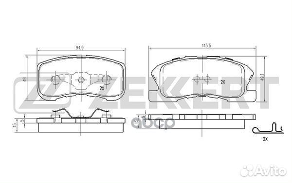Колодки торм. диск. передн. Daihatsu Sirion 98