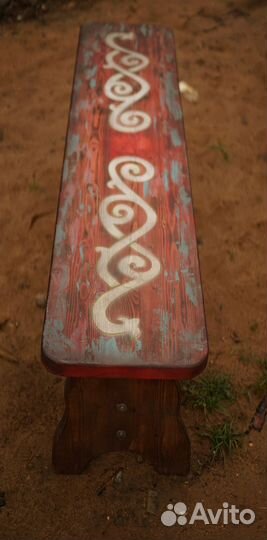 Расписная лавка (уличная мебель)