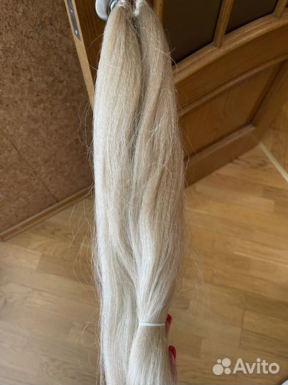 Волосы хвост из канекалона на резинке премиум