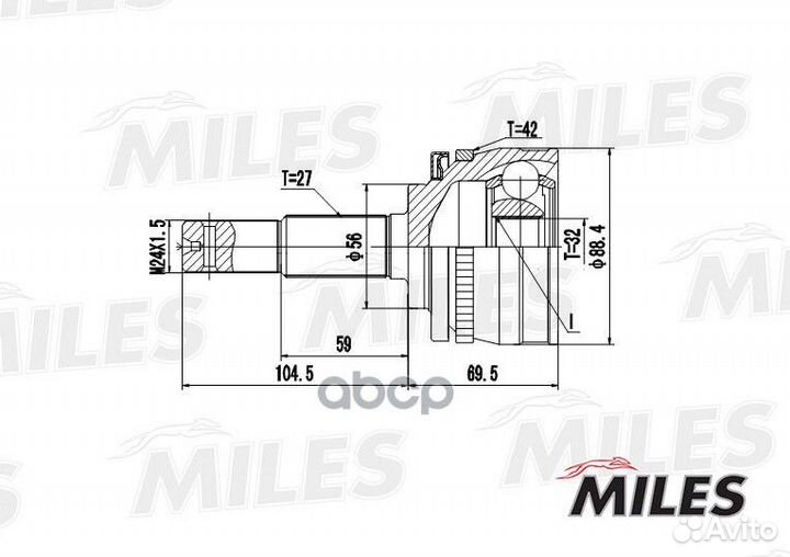 ШРУС nissan primera P10/bluebird IV T72/T12 1.8