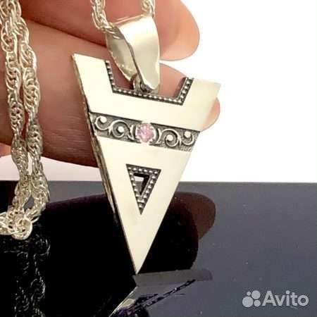 Оберег, кулон символ Велеса из серебра