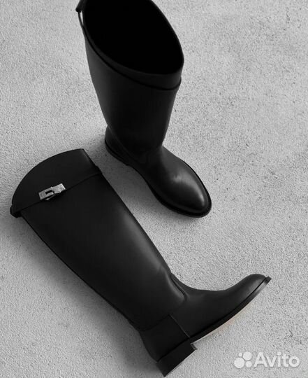 Сапоги трубы Hermes широкие женские качество