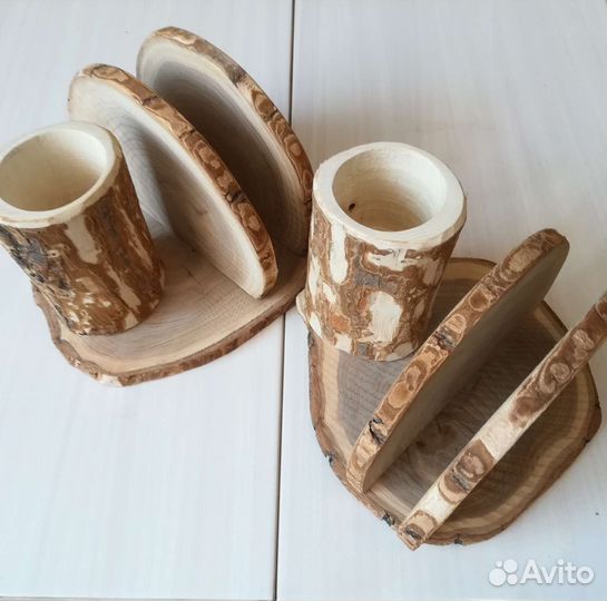 Салфетница подставка из дерева, декор