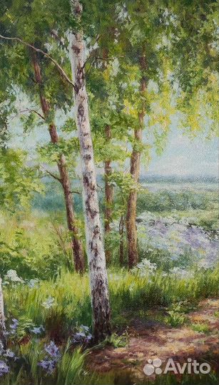 Картина Летний пейзаж с березами