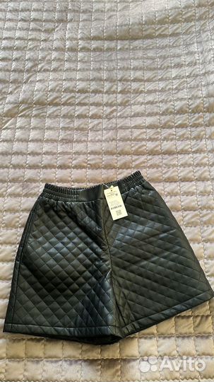 Кожаные шорты стеганные кожанные