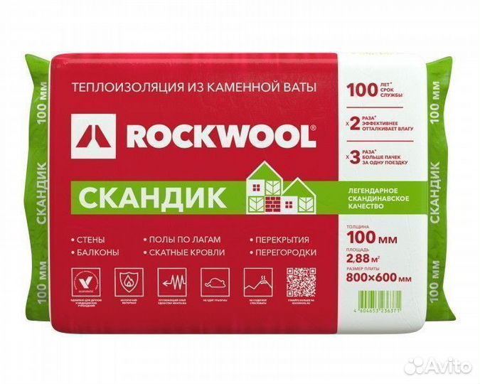 Rockwool Лайт Баттс Скандик 100