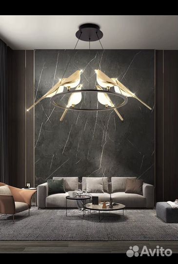 Люстра подвесная с птичками 2023