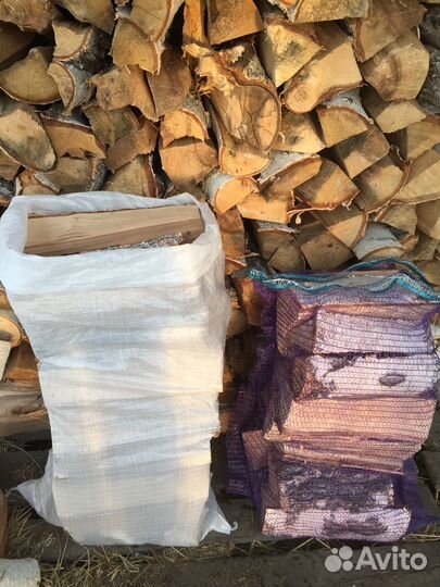 Дрова березовые в мешках