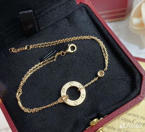 Браслет cartier love на цепочке