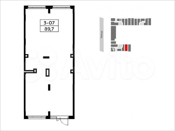 Аренда, торговое помещение площадью 90 кв.м