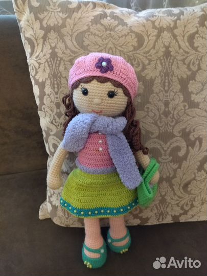 Вязаная кукла ручной работы одежда снимается