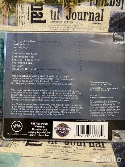 Sarah Vaughan Super Audio CD