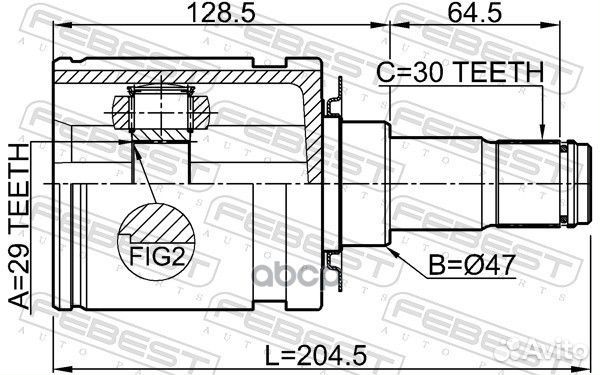 Шрус внутренний перед Febest