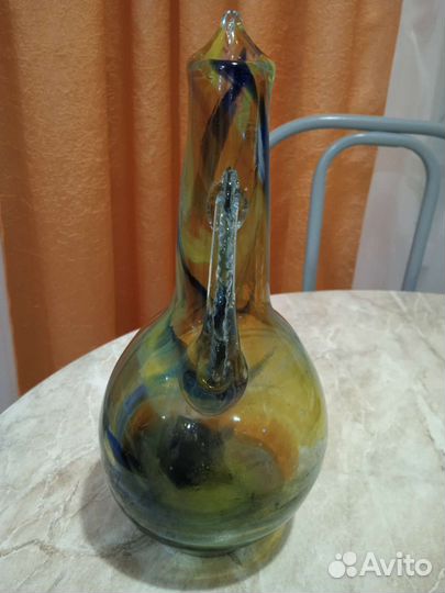 Кувшин графин из цветного стекла СССР