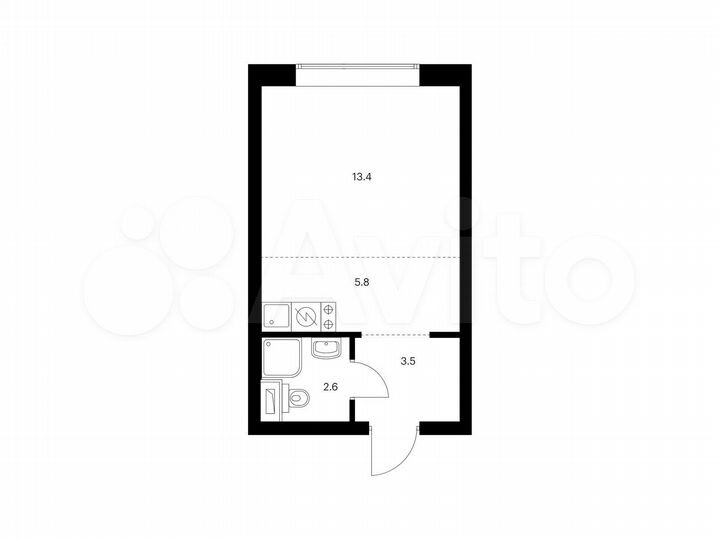 Квартира-студия, 25,3 м², 4/53 эт.