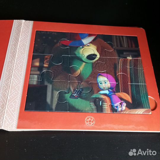 Маша и медведь, книжка- мозаика с пазлами
