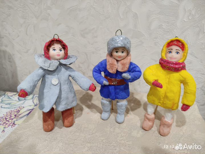 Ватные елочные игрушки