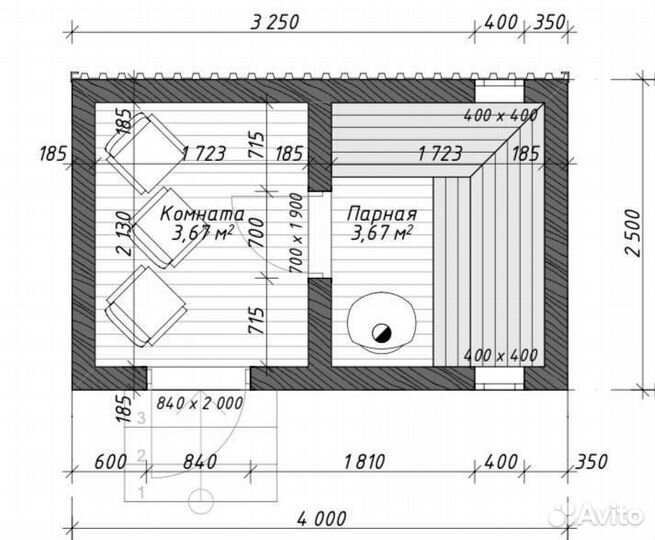 Модульный дом для глэмпинга 30м2 с баней