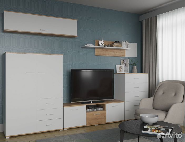 Гостиная модульная Афина Белая