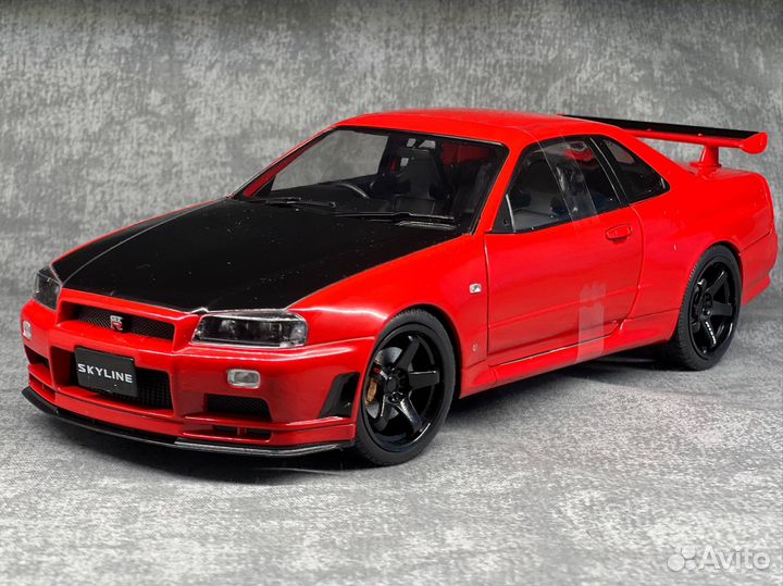 Модель nissan skyline r34 1/18 solido