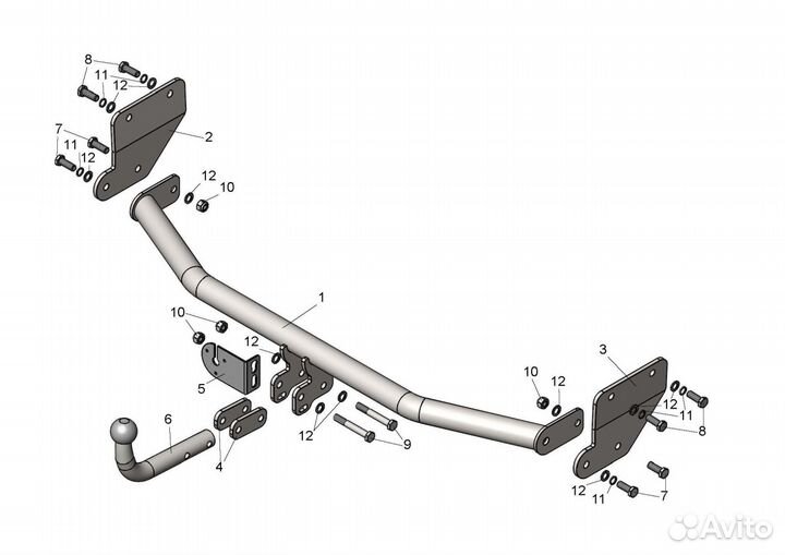 Фаркоп Хёндэ Солярис/Киа Рио седан, с 2017 г.в