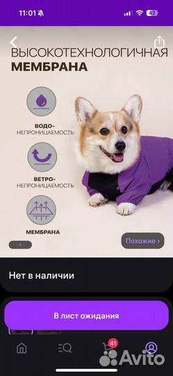 Дождевик для собак