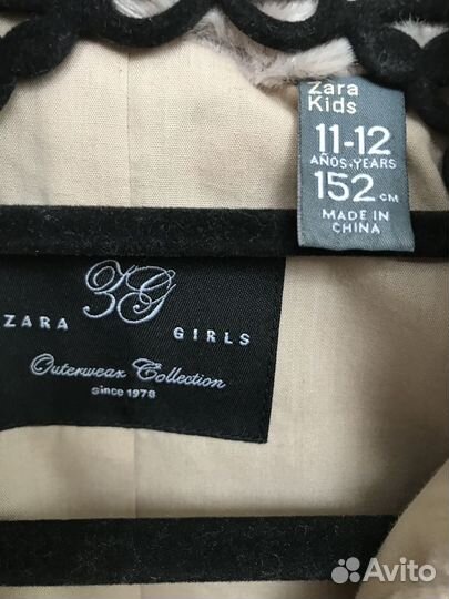 Шубка искусственная для девочки zara 152