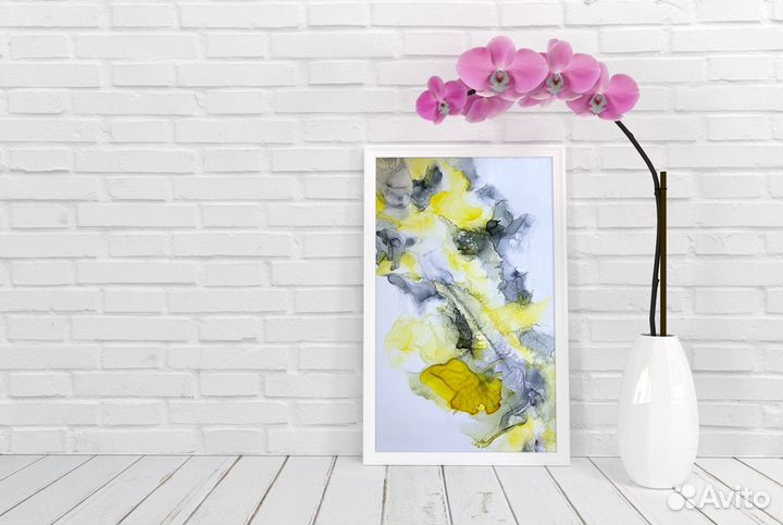 Интерьерная картина спиртовыми чернилами