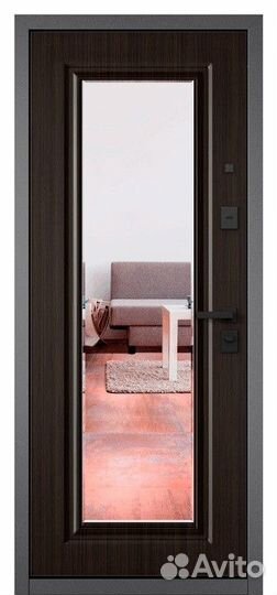 Дверь входная металлическая с зеркалом