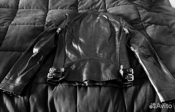 Кожаная куртка косуха mango